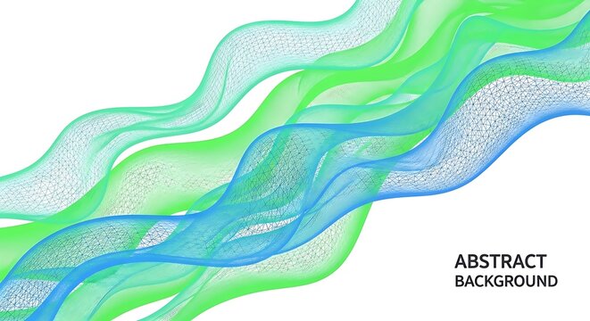 Abstract fluid wave design with gradient green and blue tones for modern branding and backgrounds