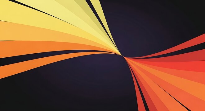 Abstract background with dynamic orange and yellow curved lines on dark