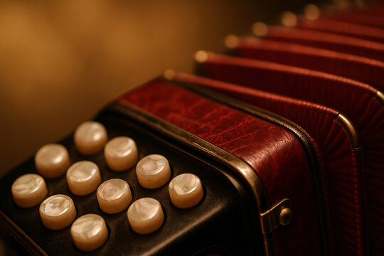 Norte&ntilde;o Accordion Keys and Bellows Macro &mdash; Hispanic Heritage Month Music Background
