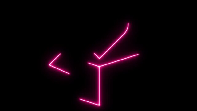 Neon pink heart emerging from gift box animation, romantic surprise concept, glowing line for valentine?s day and love themes