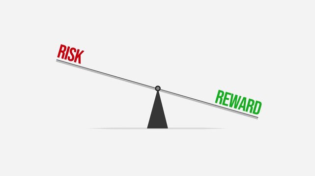 Conceptual Illustration of Risk and Reward Balance on a Seesaw Representing Strategic Decision Making 23