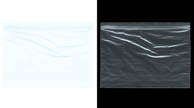 Crumpled plastic wrap texture overlay, transparent polyethylene film with wrinkles, realistic cling wrap surface for product packaging design