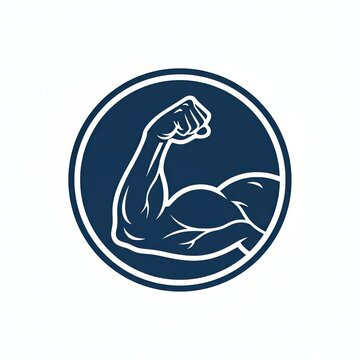 Simple flexed arm logo showcasing clean negative space technique