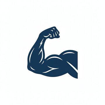 Sleek fitness icon depicting bent arm with defined muscle texture