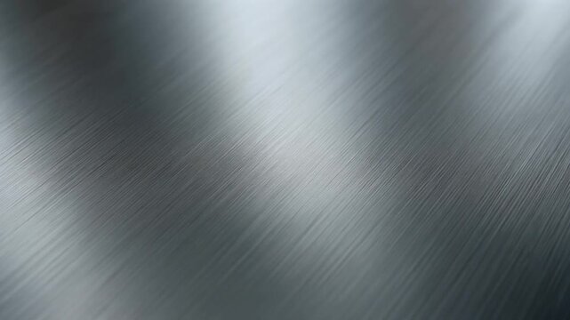 Brushed metal texture background with reflective silver steel surface and fine polished diagonal lines