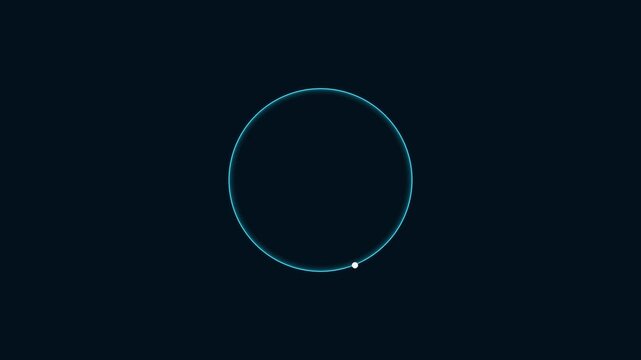 Minimal circular loading animation with a thin progress ring on a dark blue background.