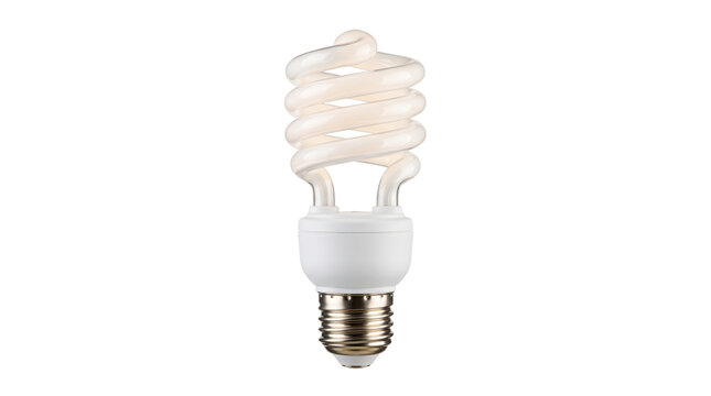 Energy efficient spiral fluorescent light bulb representing innovation, ecology and electricity. Perfect for business, home improvement and sustainable power concepts.