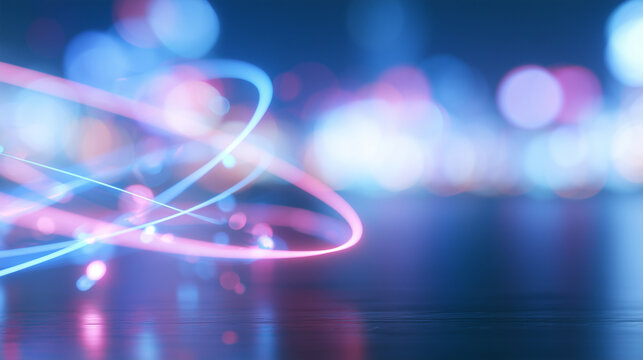 Abstract Neon Light Trails Inspired by the Dynamic Energy and Radiant Colors of the Guangzhou International Light Festival Night Exhibition