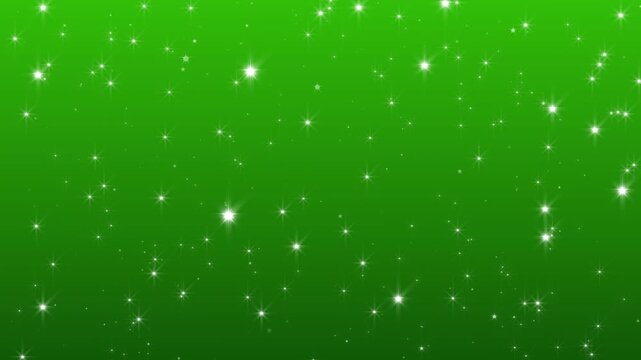 Magic twinkle stars overlay motion background on chroma key green screen, sparkling particles air, star sparkle vector doodles, starlight sparkles twinkling and blinking seamless 4k loop