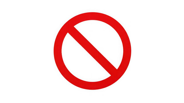 Red prohibition or no entry circle icon