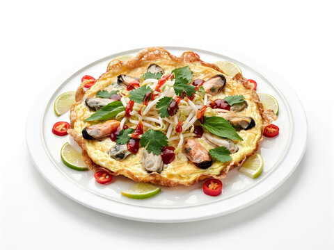 Delicious flatbread pizza with veggies and cheese on plate