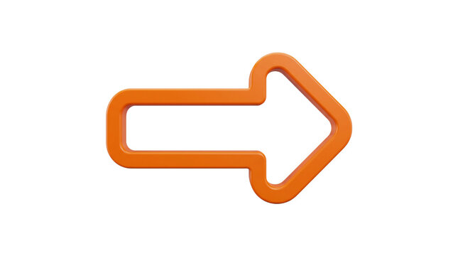 Orange 3D double chevron arrow icon isolated on white background for fast forward skip next and media control interface navigation button