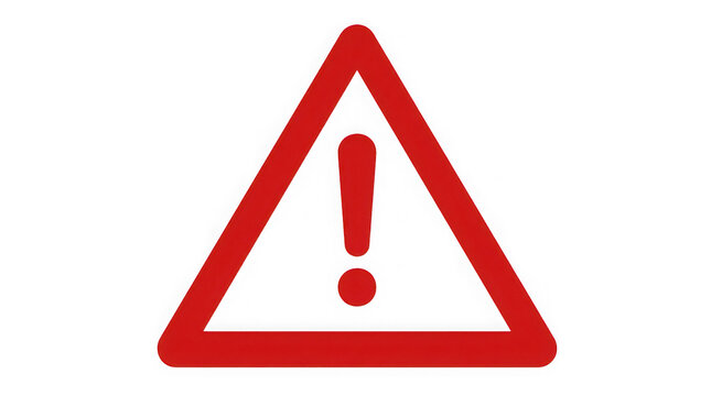 Warning sign with red triangle and exclamation mark