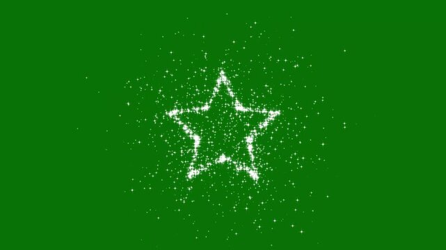 white star glitter transition, fast magical sparkle streaks, golden light particles, fairy dust trail, glowing shimmer effect, green screen background. 4k seamless animation loop, fx
