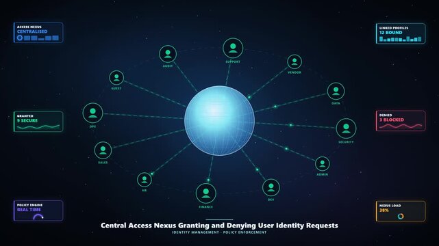 Glowing Nexus Animation Linking User Profiles for Access Management and Policy Enforcement