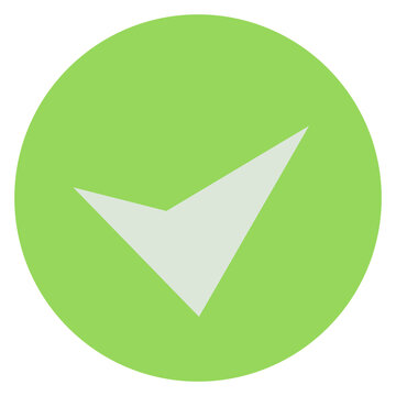 White right tick check mark icon vector on green circle over white background. flat style. tick icon for web site design, logo, app. Green circle with a white checkmark symbol. vector illustration ep