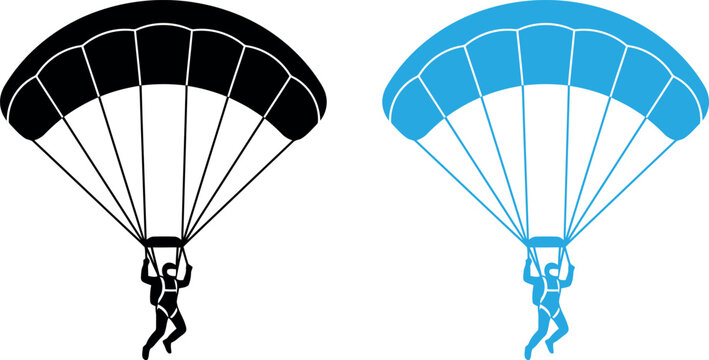 Parachute vector illustration for skydiving, extreme sports, and adventure activities.