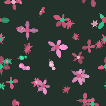 カラフルの繊細な花柄シームレスパターン
