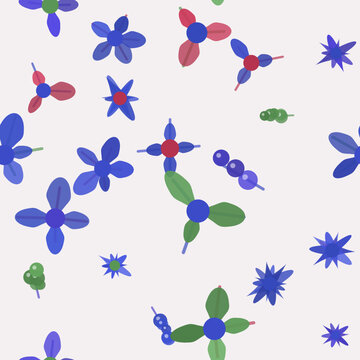 ダイナミックな繊細な花柄シームレスパターン（マルチカラー）