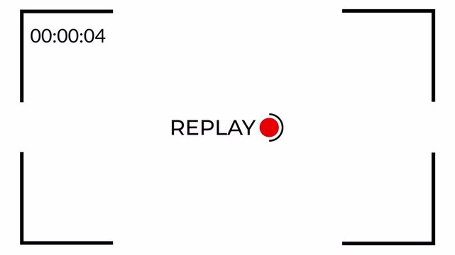 Replay text button animation with alpha channel, Replay icon video for Live Streamers, Action replay sign icon loop animation. motion graphic of replay concept 