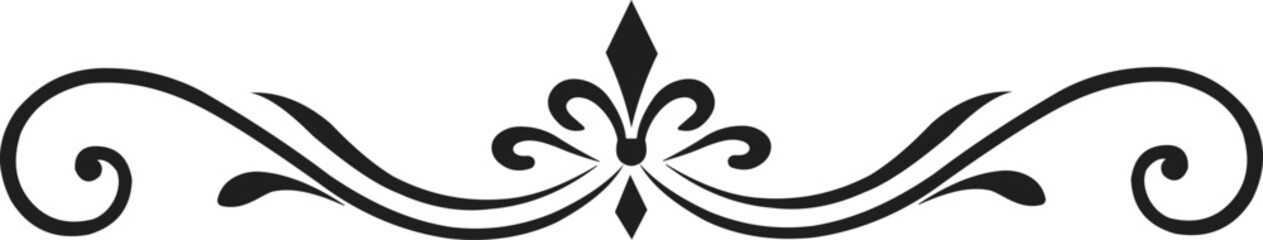 Vintage Divider Vector Illustration - Fleur De Lis Swirl Ornament Border © Shoan