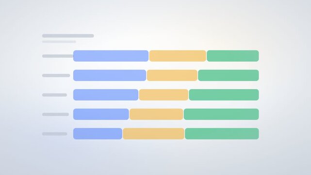 Project Schedule Bars Advance Across Stacked Task Tracks