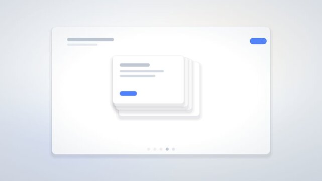 Wireframe Card Stack Shifting Accents on a Minimal Screen