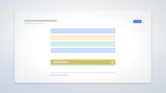 Cycling Blue Selection Bar Across Pastel Menu Rows