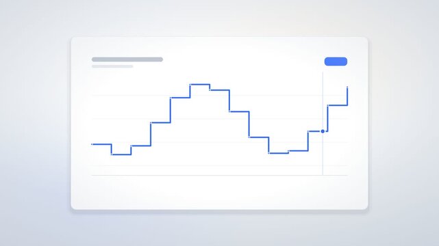 Stepped Blue Line Graph Marker Traveling Across a Card