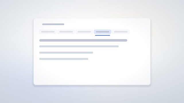 Tabbed UI Card Skeleton with Sweeping Highlight