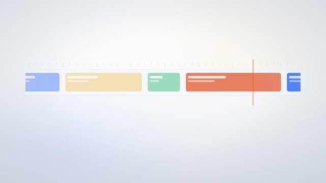 Colorful Project Schedule Bar Chart with Moving Playhead