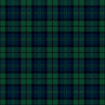 Tartan pattern background, seamless plaid fabric texture in green and navy blue colors