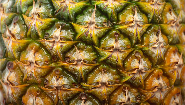 Close-up Pineapple Skin Texture Tropical Fruit Background