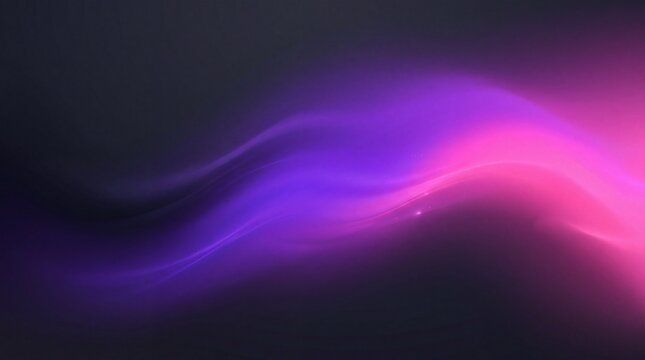 Abstract Glowing Neon Purple Wave on Dark Background