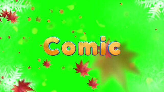Creative com logo design with autumn leaf elements on vibrant green background