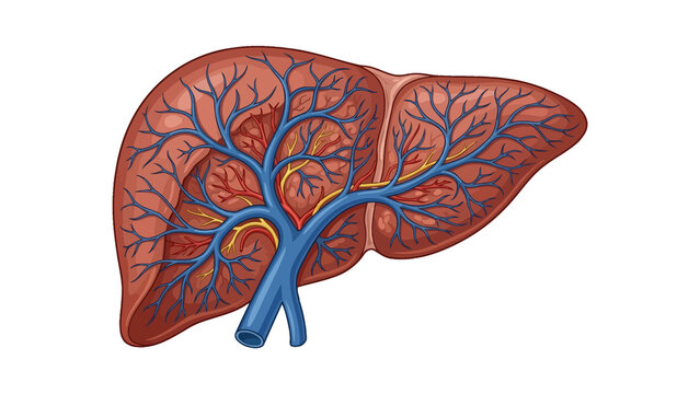 Human Liver Anatomy Vector Illustration