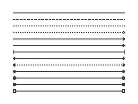 Set of dark minimal horizontal divider lines