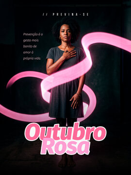 Outubro Rosa Preven&ccedil;&atilde;o Post Card Insta Template Banner