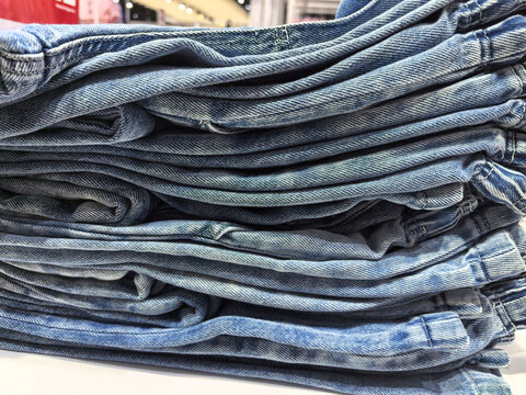 Stylish stacked denim jeans ready for a trendy wardrobe update