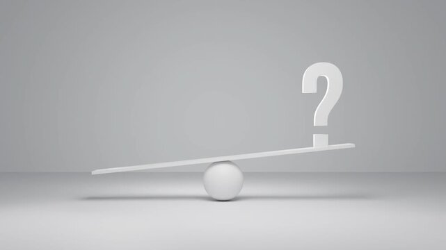Dollar symbol balancing on a scale, financial uncertainty and economic risk concept with money and market volatility