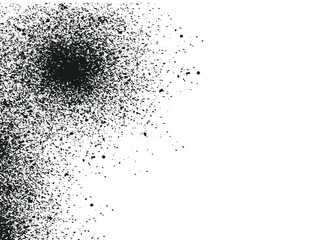 Obraz premium Black grunge spray paint splatter texture and distressed halftone background