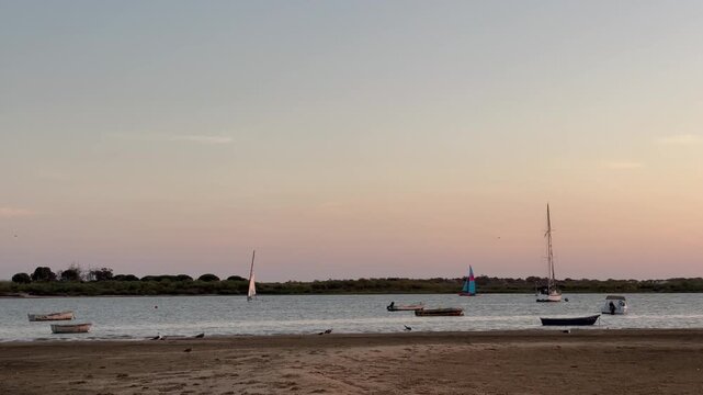  Horizontal Video of El Rompido Village and Flecha Sandbar in Huelva Spain