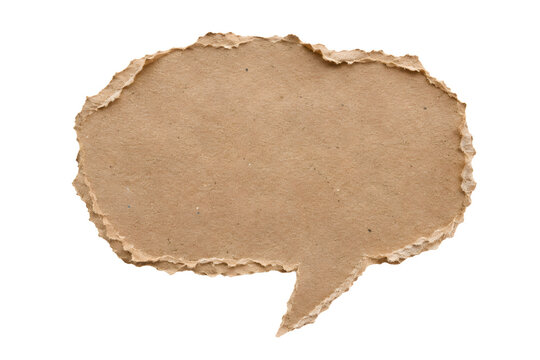 Torn paper speech bubble shape isolated on transparent background