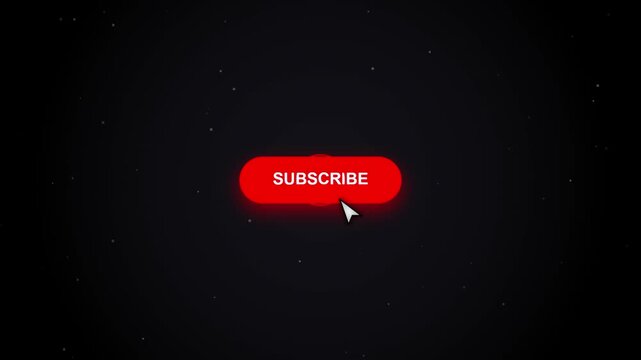 Social media subscribe button animation with heart like and notification bell alert channel