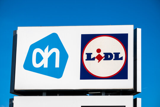 Albert Heijn Supermarket Logo in Zierikzee, Netherlands