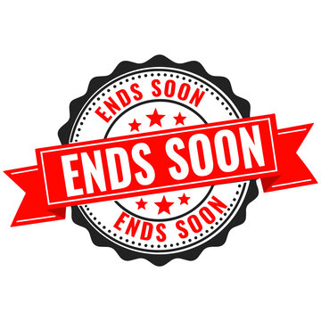 Red badge with ends soon sale alert sticker