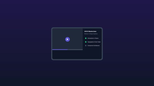 Interactive UX UI Course Web Player Interface