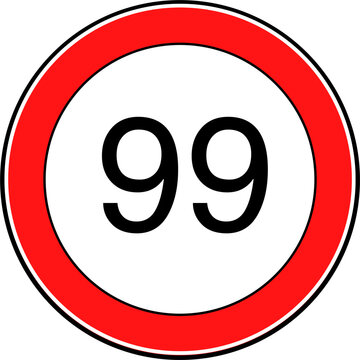 Speed Limit 99 kmh Sign