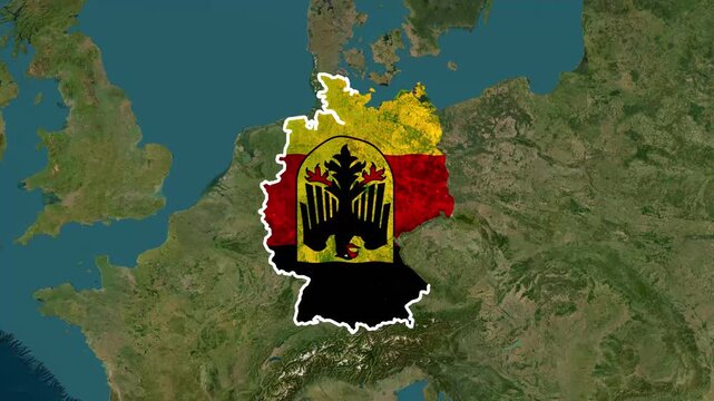Iraq and Germany Map Zoom Transition with Satellite Geographic Animation