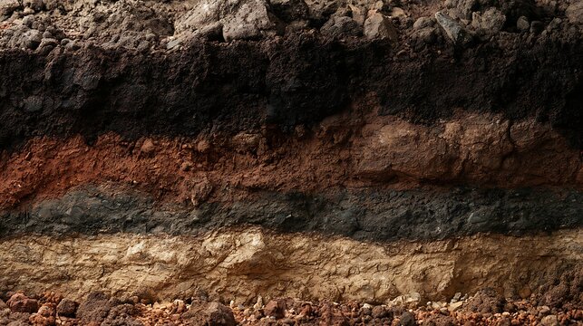 Soil layers profile cross section